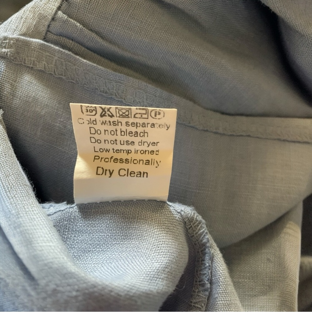 Light Blue Italian Linen Dress - Picture 9 of 9